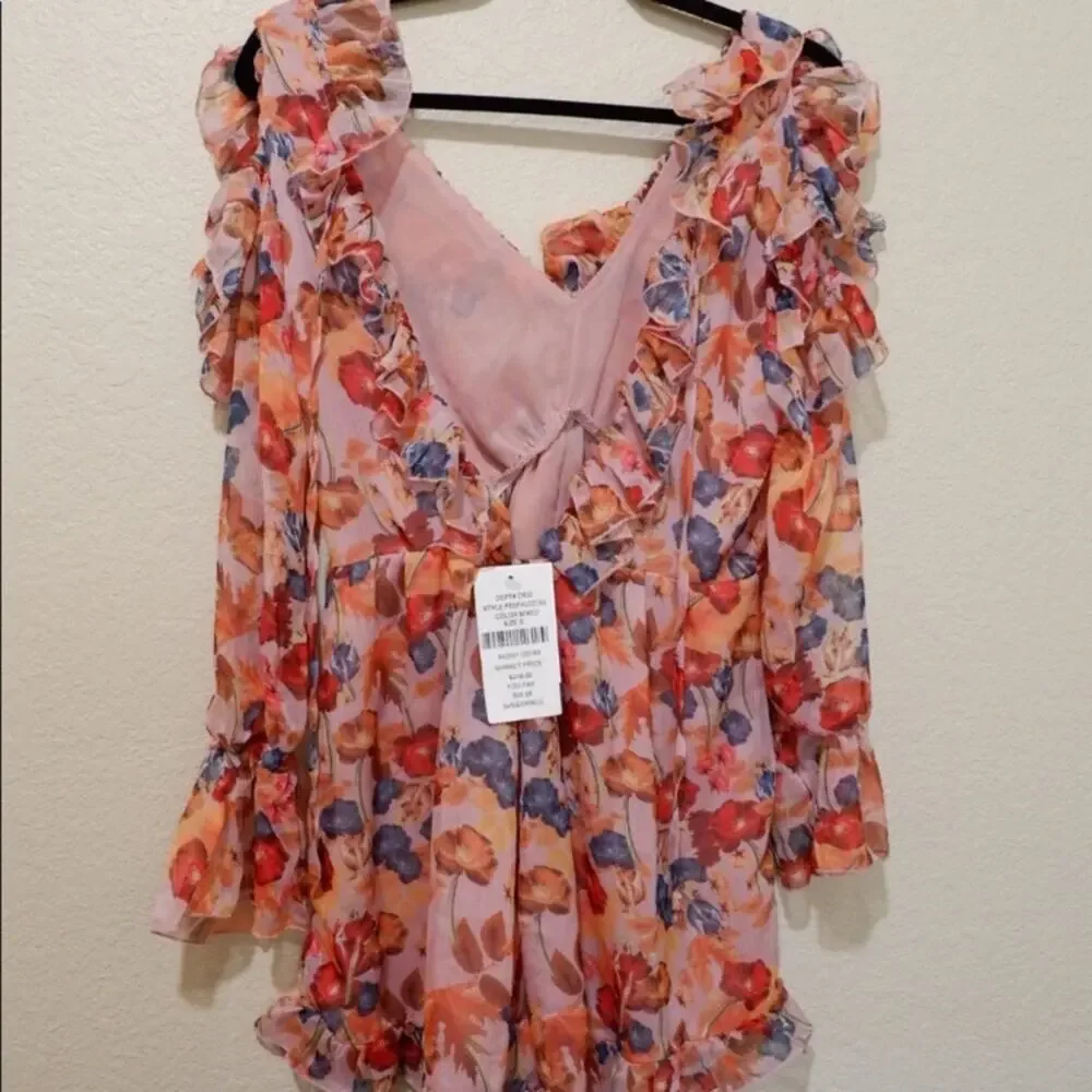 Few Moda Cold-Shoulder Ruffled Romper - Picture 6 of 8